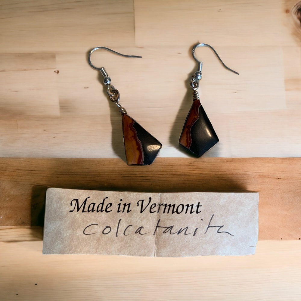 Colcatanita stone earrings. Artisan made in Vermont.